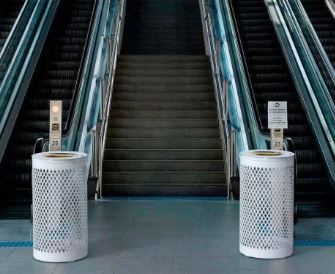 Corbeille Tri Sélectif Losange - 2×60 L - Acier et Tôle - Serrure à clé triangle - Dimensions ø 450 x 845 mm_2