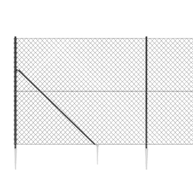Vidaxl clôture à mailles losangées avec ancrage anthracite 1,4x10 m 153971_2