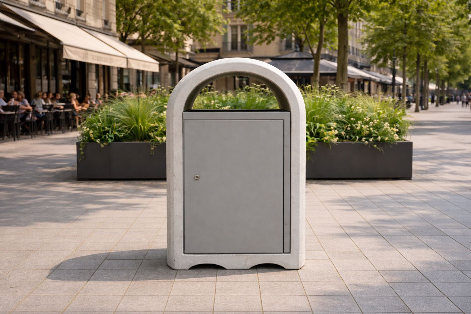 Borne de propreté Recco article 600 - Béton armé résistant et personnalisable_2