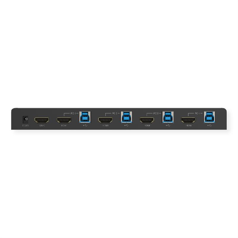 Roline switch kvm, hdmi 4k, usb, 1 user - 4 pc , avec hub usb 3 ports_2