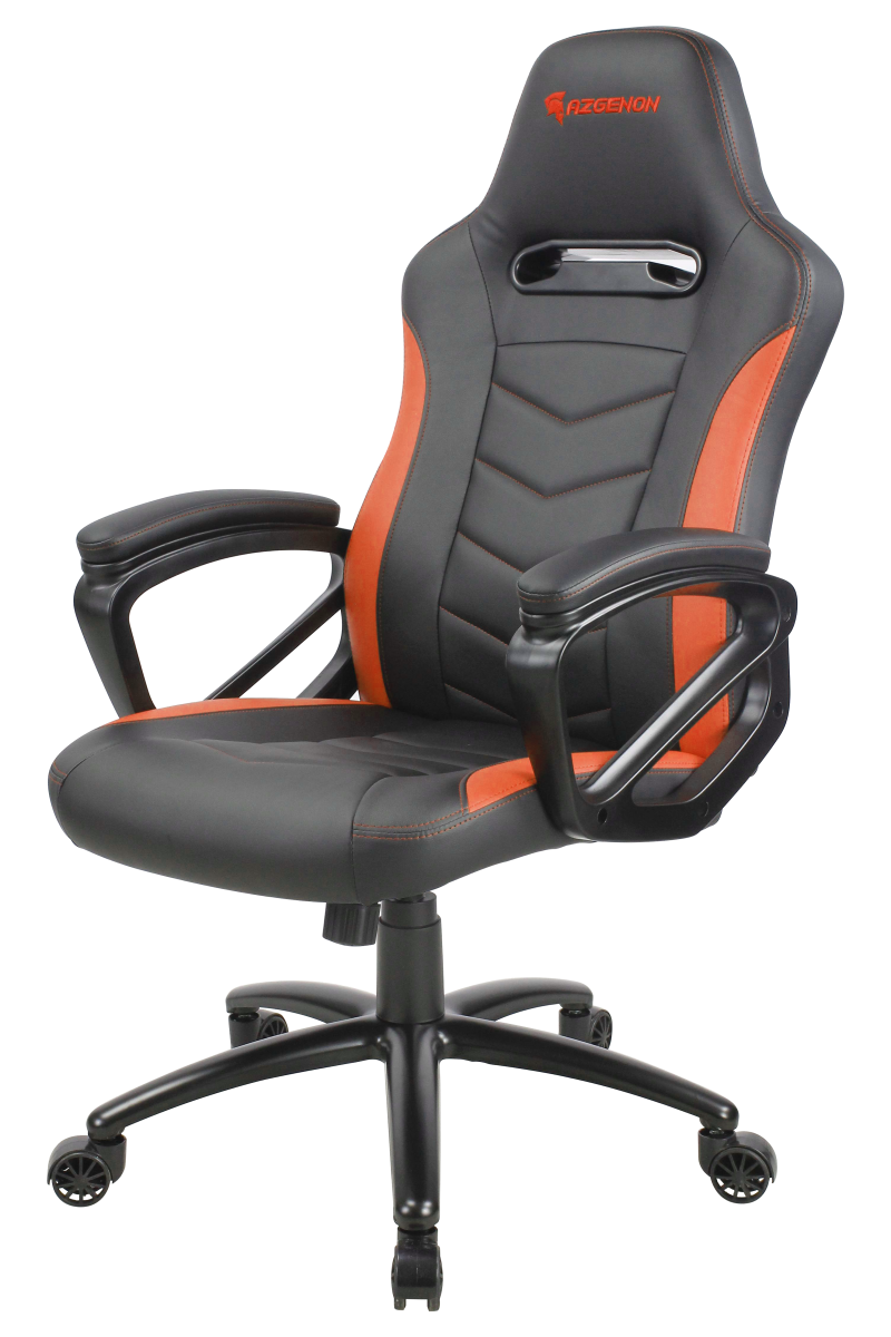 Fauteuil de bureau AZGENON Z100 Orange - Design racé, robuste et confortable - Poids maximal 120 kg - Réf : AZG_Z100_BKORG_2