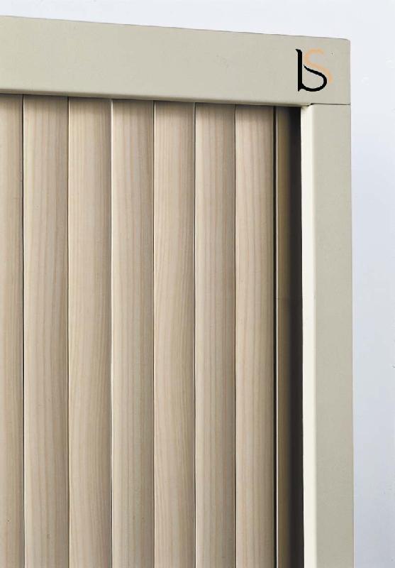 Armoire haute à portes rideaux teinte unie - GAPSA - 120, Blanc pastel_2