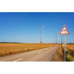 Panneau de danger A24 - Vent latéral - différentes dimensions et matières disponibles_2