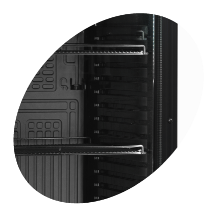 Armoire à boisson 1 porte vitrée LED noir avec 5 clayettes - Réf : CEV425CP-I BLACK_2