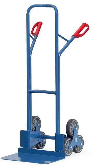 Diable escalier acier 3 roues - Charge 200kg, poignée de sécurité, roues TPE Ø 160 mm, bavette tôle acier_2