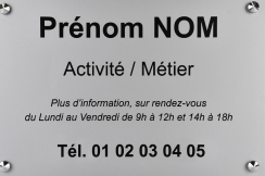 Plaque d'entreprise professionnelle en plexiglas - Résistante aux UV et intempéries - Épaisseur 3 à 5 mm - Gravure en creux au dos_2