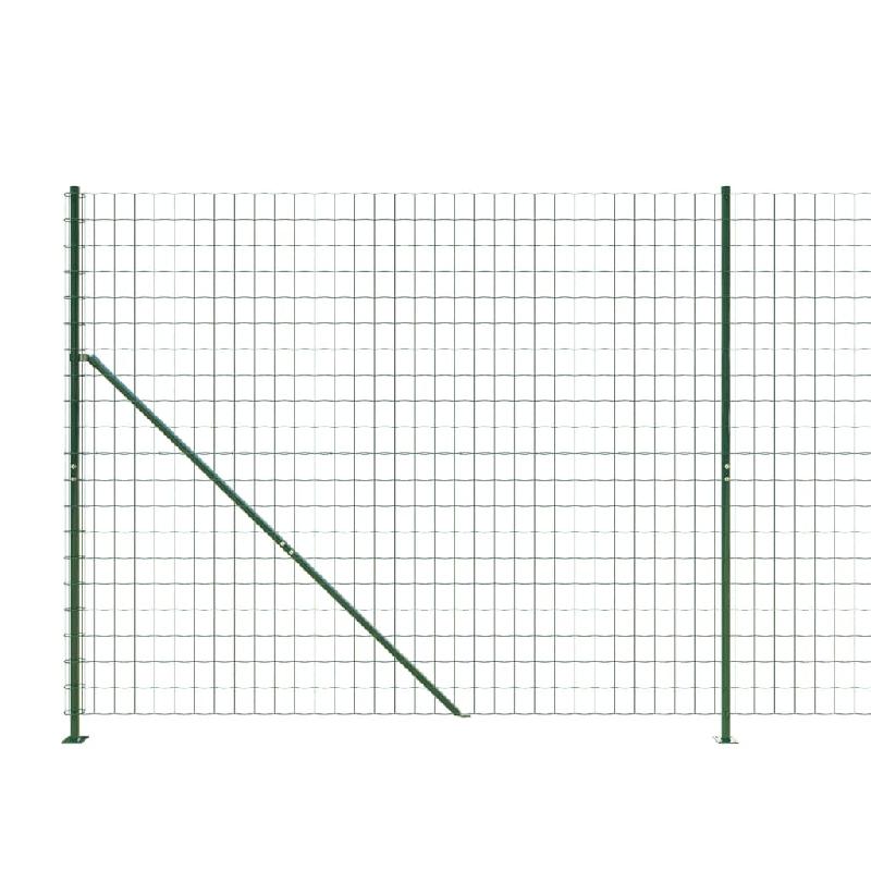 Vidaxl clôture en treillis métallique avec bride vert 1,4x25 m 154171_2