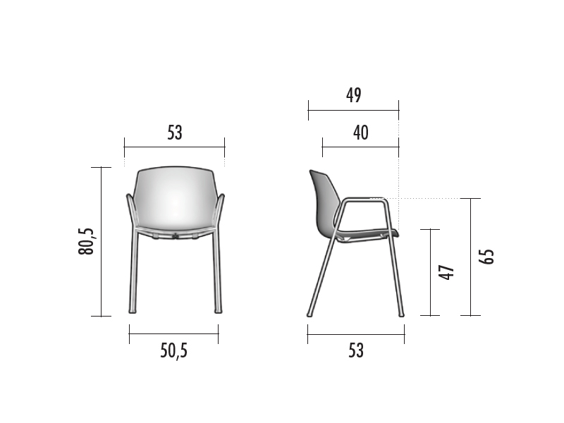 Chaise de collectivité Samsara - empilable, anti-UV, assise et dossier en polypropylène_2