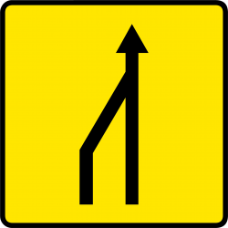 Panneau de voirie temporaire KD10A ex1G - Réduction des voies à gauche - présignalisation de déviation_2