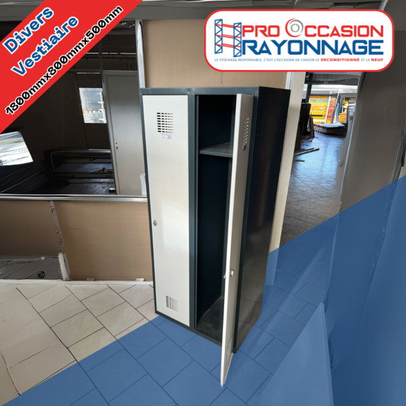 Vestiaire métallique noir 2 portes_2