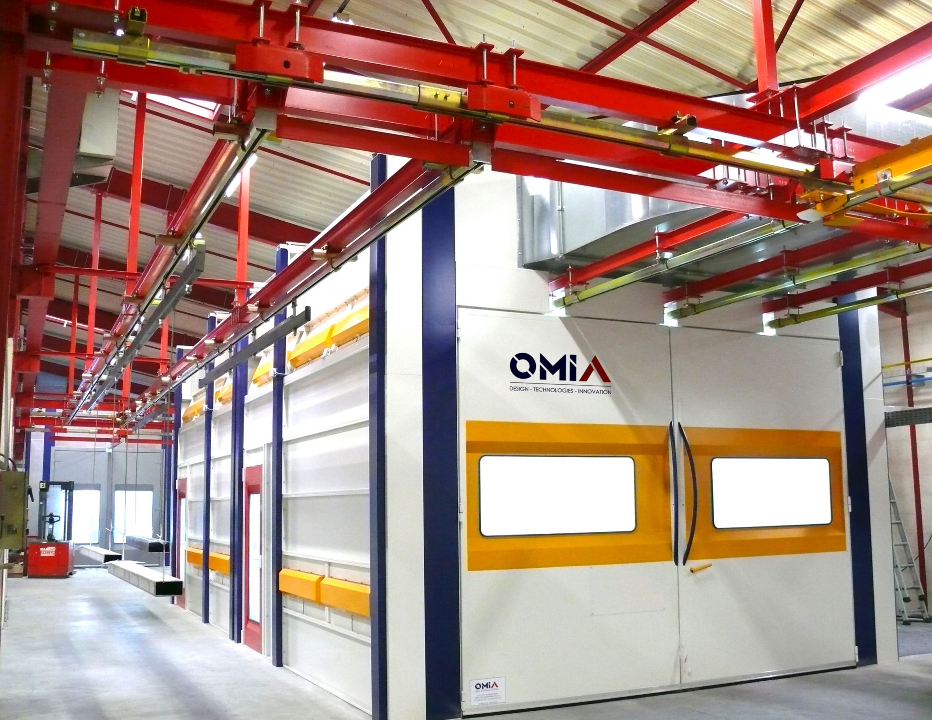 Cabine de peinture industrielle conforme aux normes NF EN 16 985