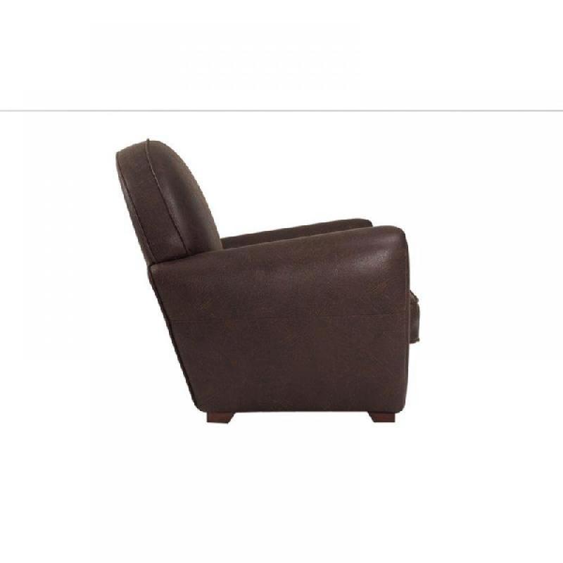 Canapé fixe Club 3 places en microfibre marron - Design vintage anglais et fabrication italienne_2
