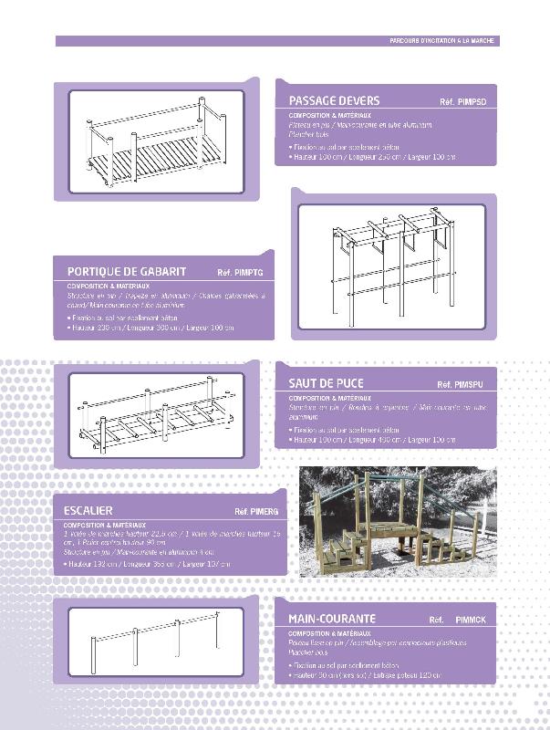 Escalier Parcours d'incitation à la marche - Structure en pin - Main-courante en aluminium - Hauteur 192 cm_2