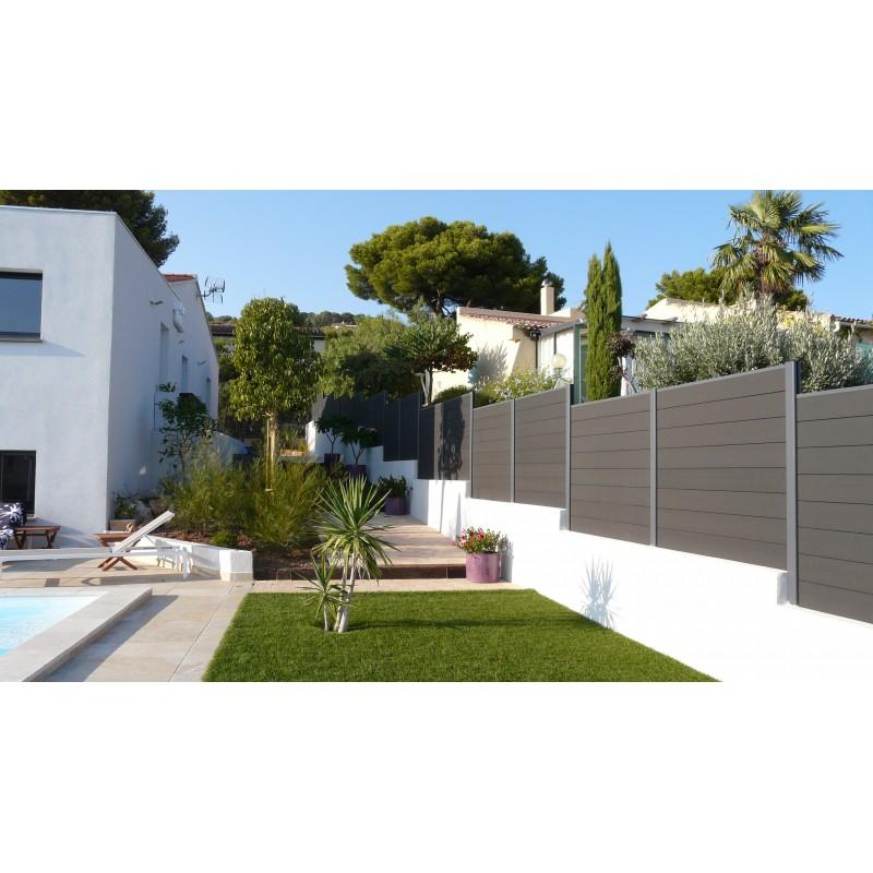 Lame de clôture bois composite - Gris anthracite - L 148 cm x l 15.6 cm x E 19 mm - Design moderne et modulable_2