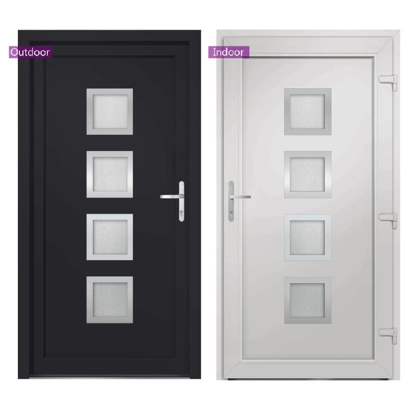 Vidaxl porte d'entrée anthracite 108x208 cm pvc 3187860_2