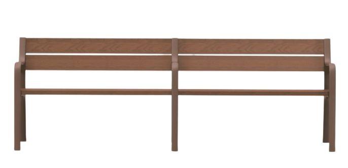 Banc public citoyen - Finition marron - Acier et bois ou recyclé - 3 longueurs disponibles_2