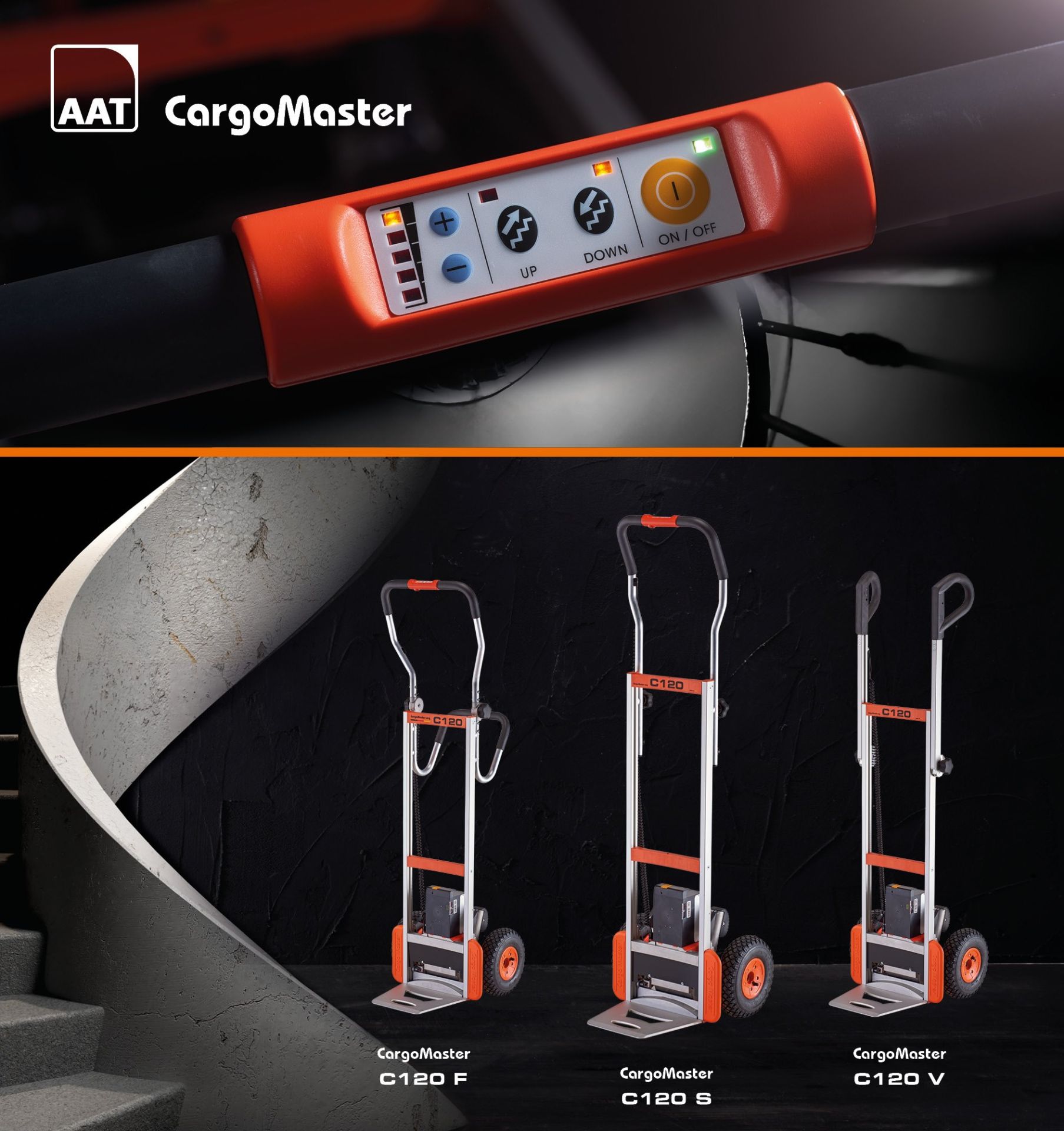 Cargomaster c120 avec roues gonflables et freins individuels