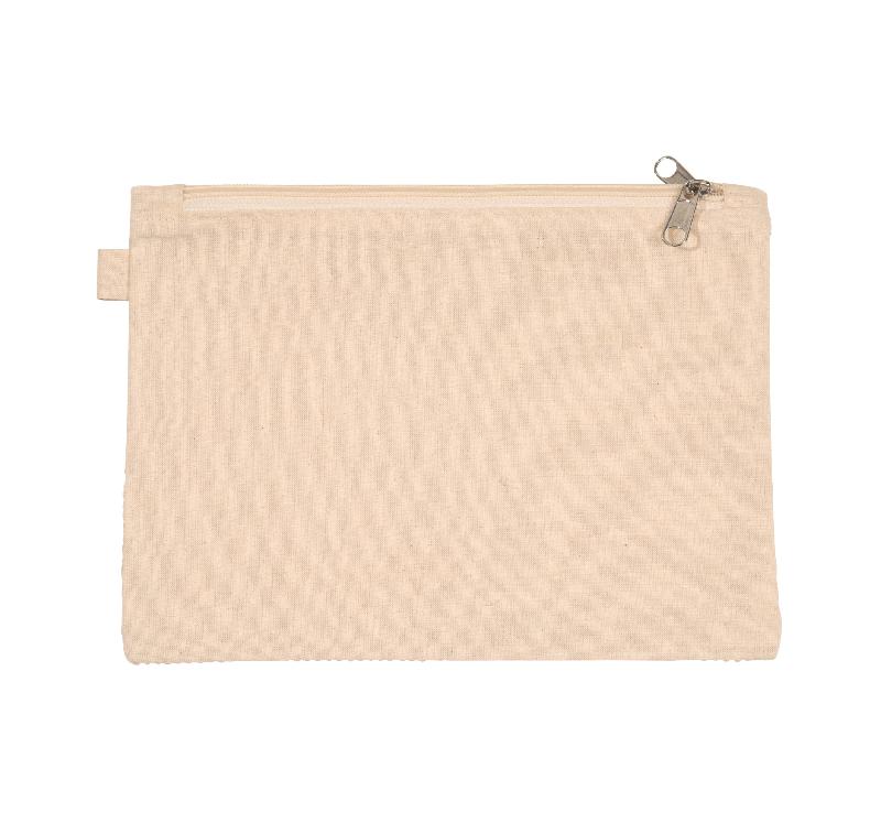 Trousse à double compartiment Kimood - Réf: KI0738 - 100% coton avec filet et canvas, 150 g/m²_2