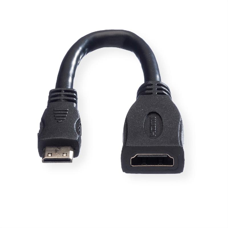 Value câble hdmi high speed avec ethernet, hdmi f - mini hdmi m, 0,15 m_2