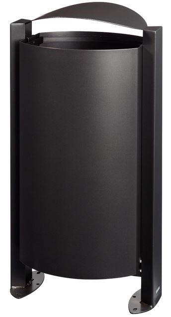 Corbeille sur pied Arkéa 100L - plusieurs coloris disponibles - avec ou sans cendrier 3L - fabrication française_2