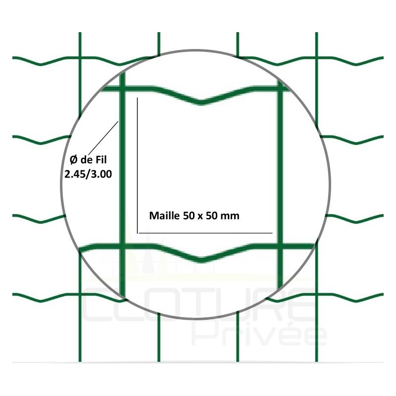 Grillage soudé super - maille galvanisée 50x50 mm - rouleau de 25 m - vert_2