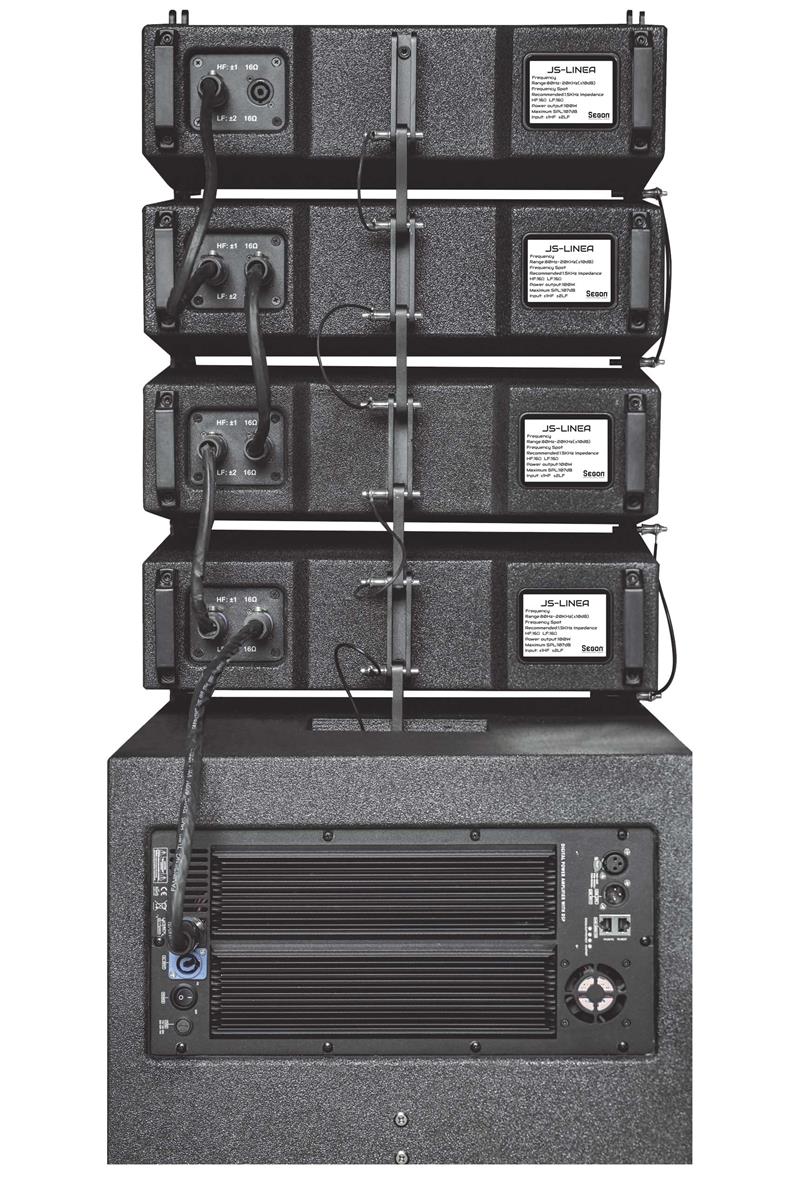 Système Line Array amplifié forte puissance - JS-LINEA avec enceintes compactes passives et subwoofer intégré_2