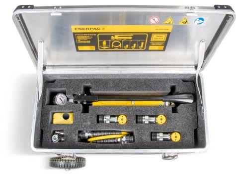 SC05HTBEW - 5 tonnes - Trois vérins hydrauliques avec ensemble de boîte à outils sur roues et pompe à main_2