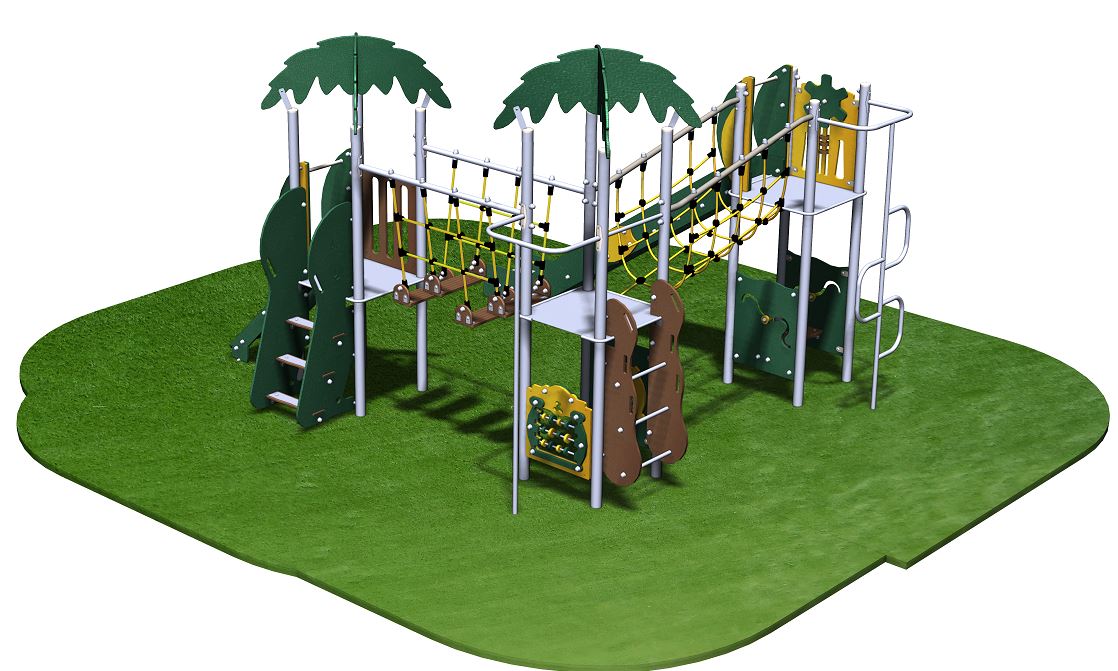 Structure de jeux inox - 3 tours - gamme Oasis - OA31502I - pour enfants dès 2 ans_2