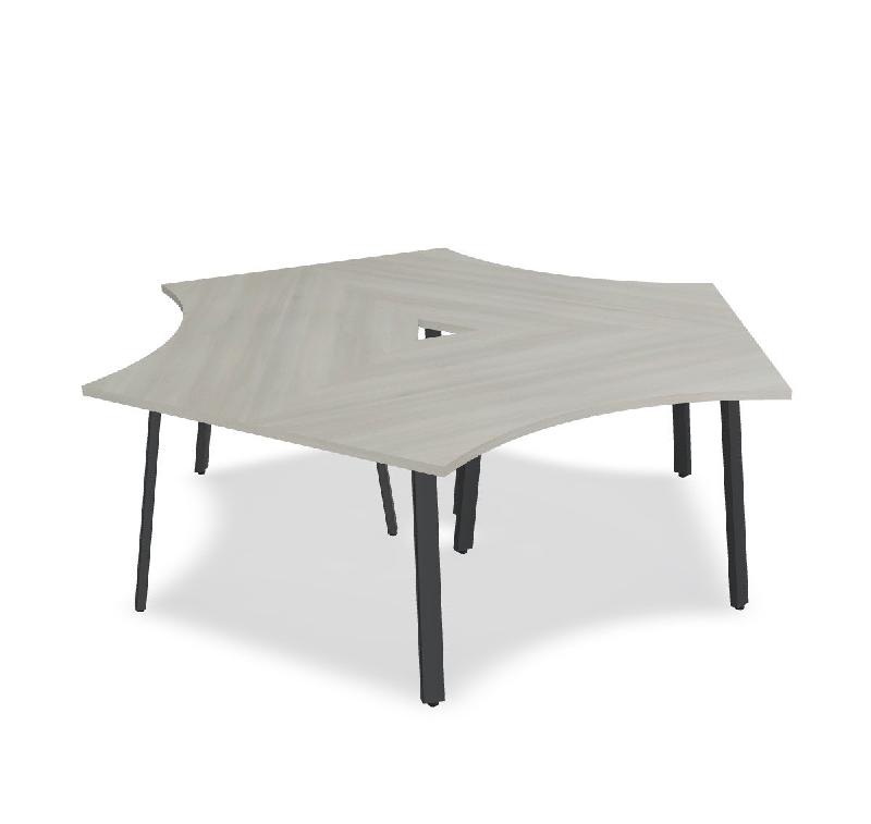 Bureau bench 3 personnes Ogi A - MDD. - Anthracite, Acacia clair_2