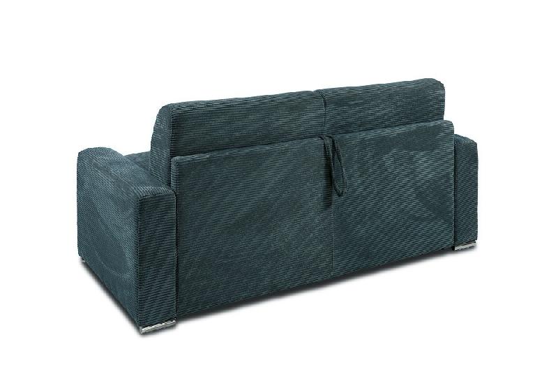 Canapé lit 4 places DREAMER - convertible EXPRESS 160 cm - matelas 16 cm - velours côtelé azur_2