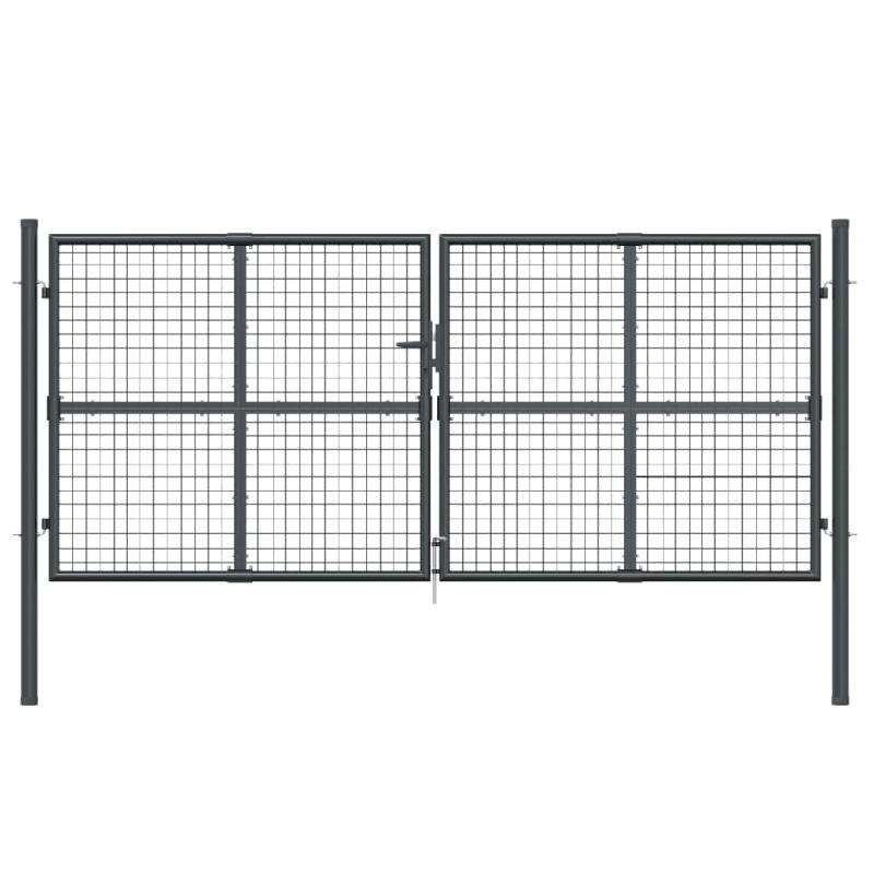Vidaxl portal de jardin maille anthracite 300x175 cm acier galvanisé 154530_2
