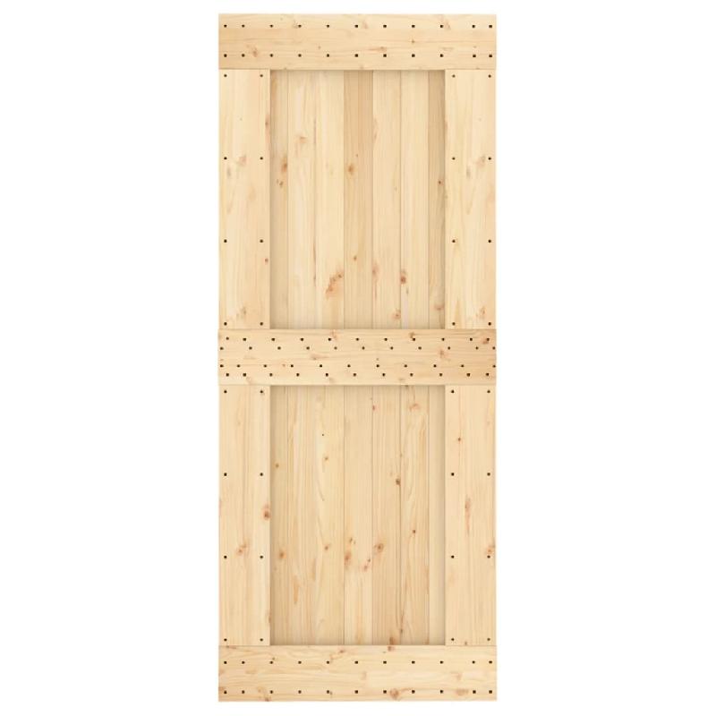 Vidaxl porte coulissante et kit de quincaillerie 85x210 cm pin massif 3203052_2