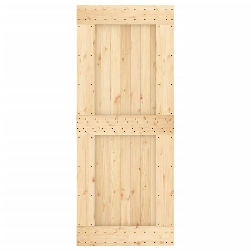 Vidaxl porte coulissante et kit de quincaillerie 85x210 cm pin massif 3203112_2