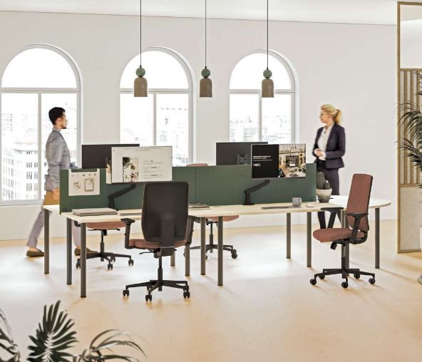 Bureau fixe classique - Gamme INÉO - Plateau mélaminé ép. 25 mm - Modulable et économique_2