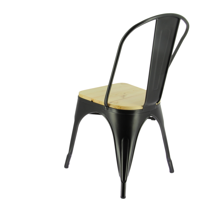 Chaise de restaurant métal Austin - NOIR_2