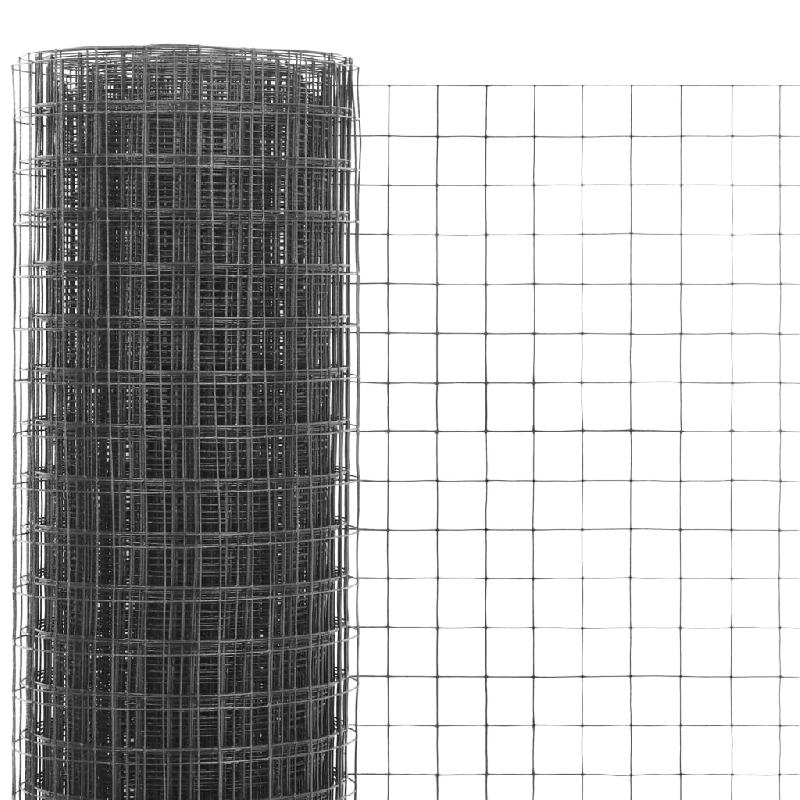 Vidaxl grillage acier avec revêtement en pvc 10x0,5 m gris 143647_2