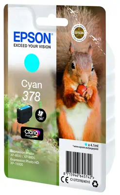 Epson Squirrel Singlepack Cyan 378 Claria Photo HD Ink_2