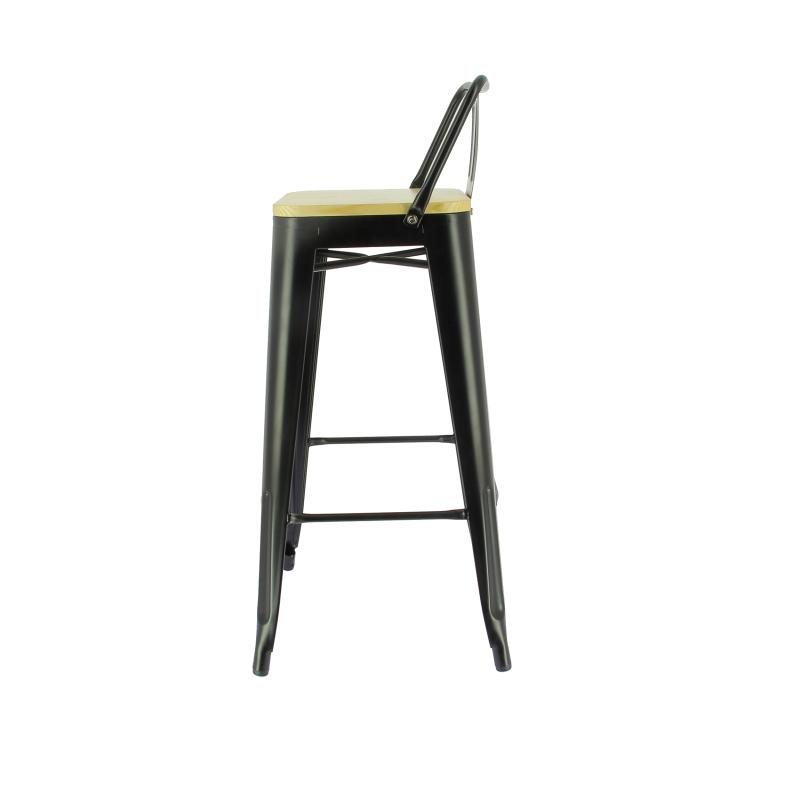 Chaise haute restaurant métal Austin - NOIR_2