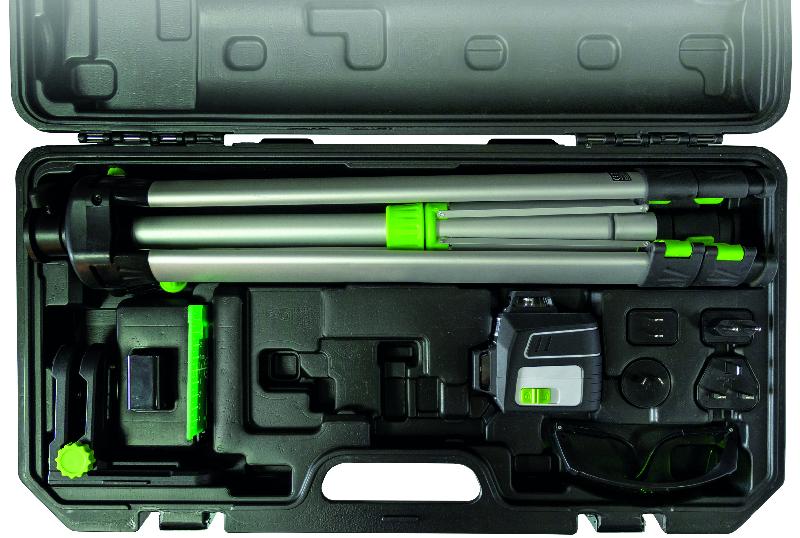 Laser croix Pocket Plane 3G - 3 cercles laser verts 360° - Kit avec trépied 150 cm - Marque Romus_2