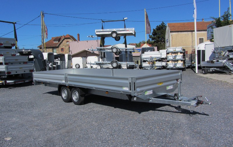 Remorque plateau HUMBAUR HT 256221 GR - 2 essieux, ridelles alu, structure modulaire_2