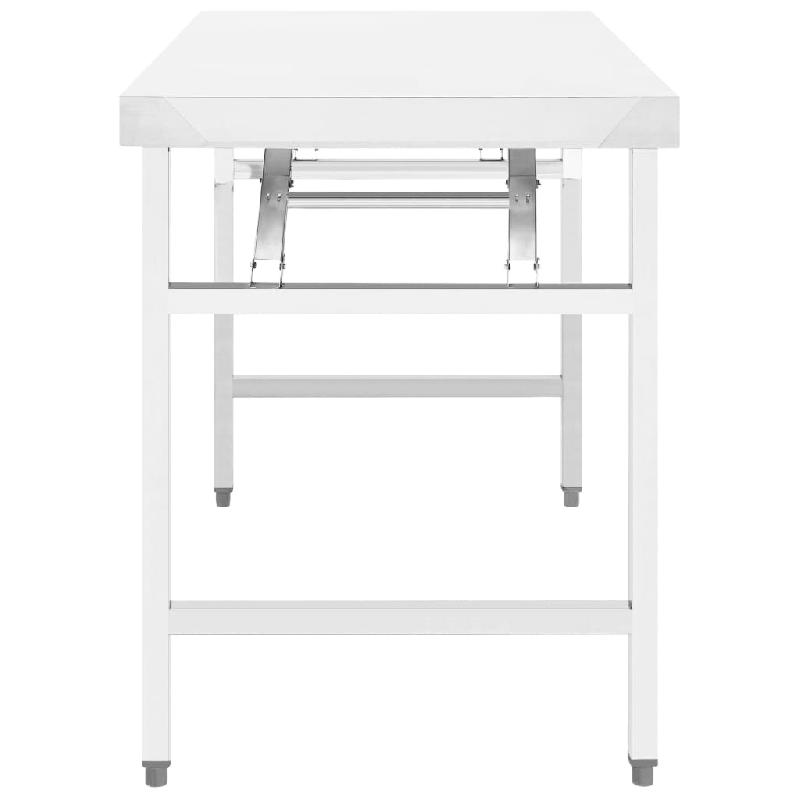 Vidaxl table de travail pliable de cuisine 120x60x80 cm inox 326158_2