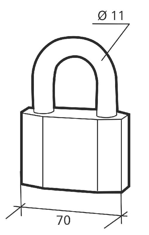 Cadenas à clé Octo 70mm - Anse acier cémenté - 3 clés réversibles - Réf. 00290055 - THIRARD_2