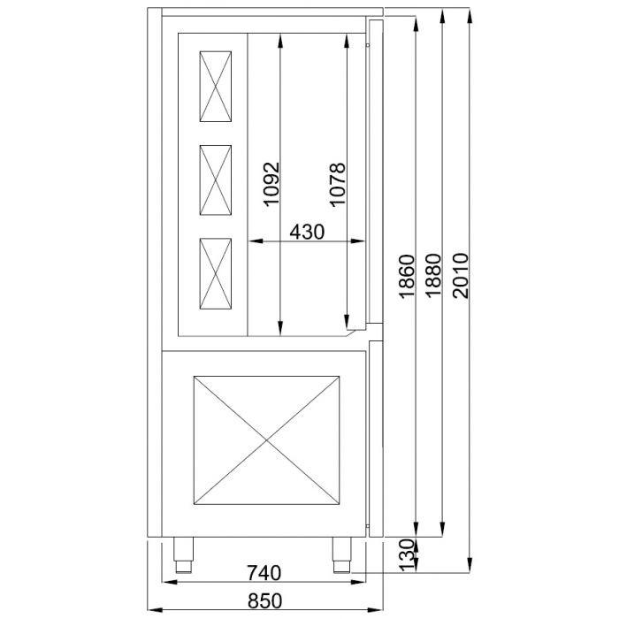 Refroidisseur à ventilation 15x 1/1gn l800mm 7489.5217 COMBISTEEL_2