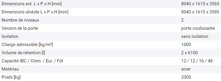 139395W - Conteneur de stockage 2PK 814 avec portes coulissantes - Bac de rétention en acier intégré_2