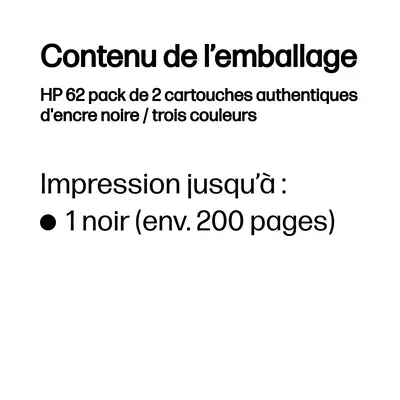 62 pack de 2 cartouches authentiques d'encre noire / trois couleurs_2