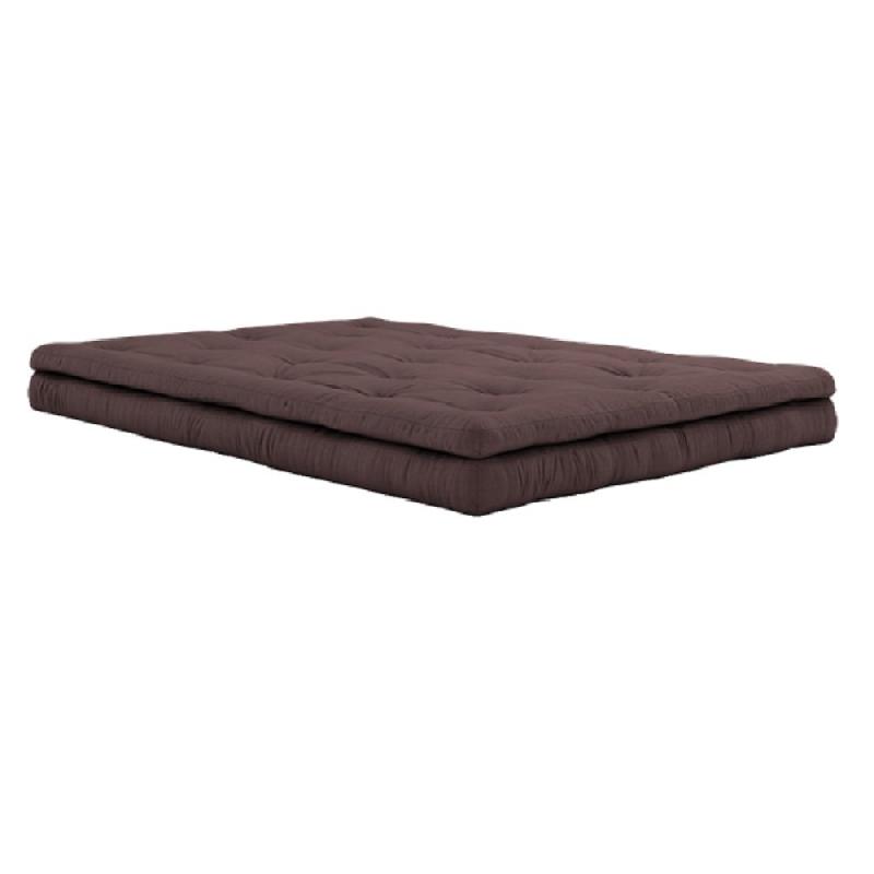 Canapé futon standard convertible Buckle-Up - couleur marron - matelas épais 140x200 cm_2