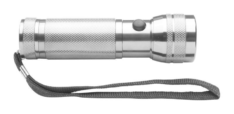 Set de lampes torches 12 LED en aluminium avec dragonne et boîte cadeau noire_2