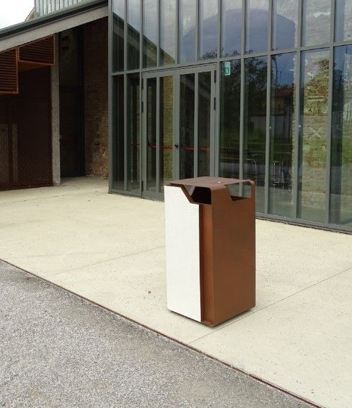 106shieldb - shield - fima - poubelle publique en métal traité avec revêtement latéral en ciment_2