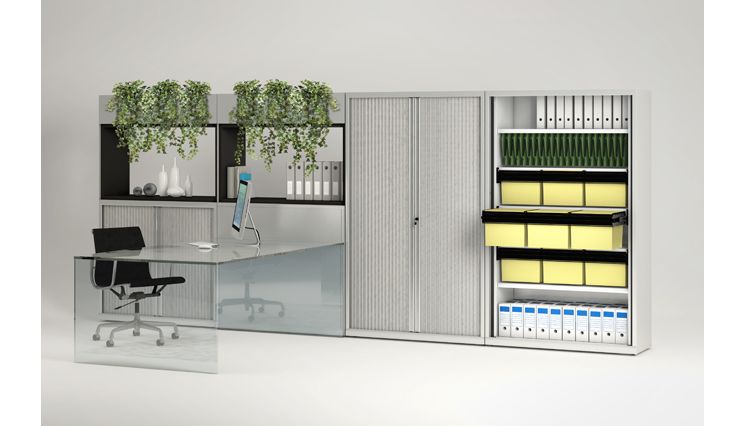 Armoire Mslide - métallique à rideaux escamotables en acier laqué - plusieurs dimensions disponibles_2