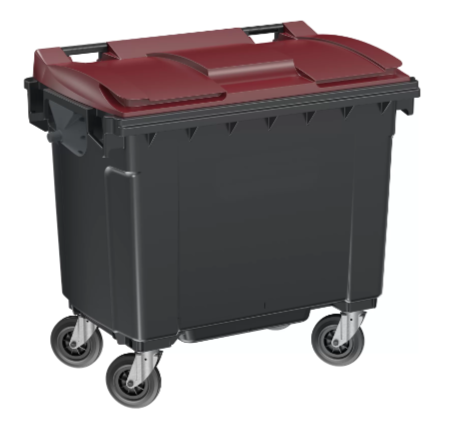 Conteneur latéral 660 L - Fabrication française - PEHD injecté - Normes EN 840 - Roues freinées - Préhension frontale et latérale_2